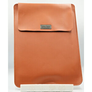 Leather Laptop Sleeve Case 13" Brown with Built-In Stand & Magnetic Closure